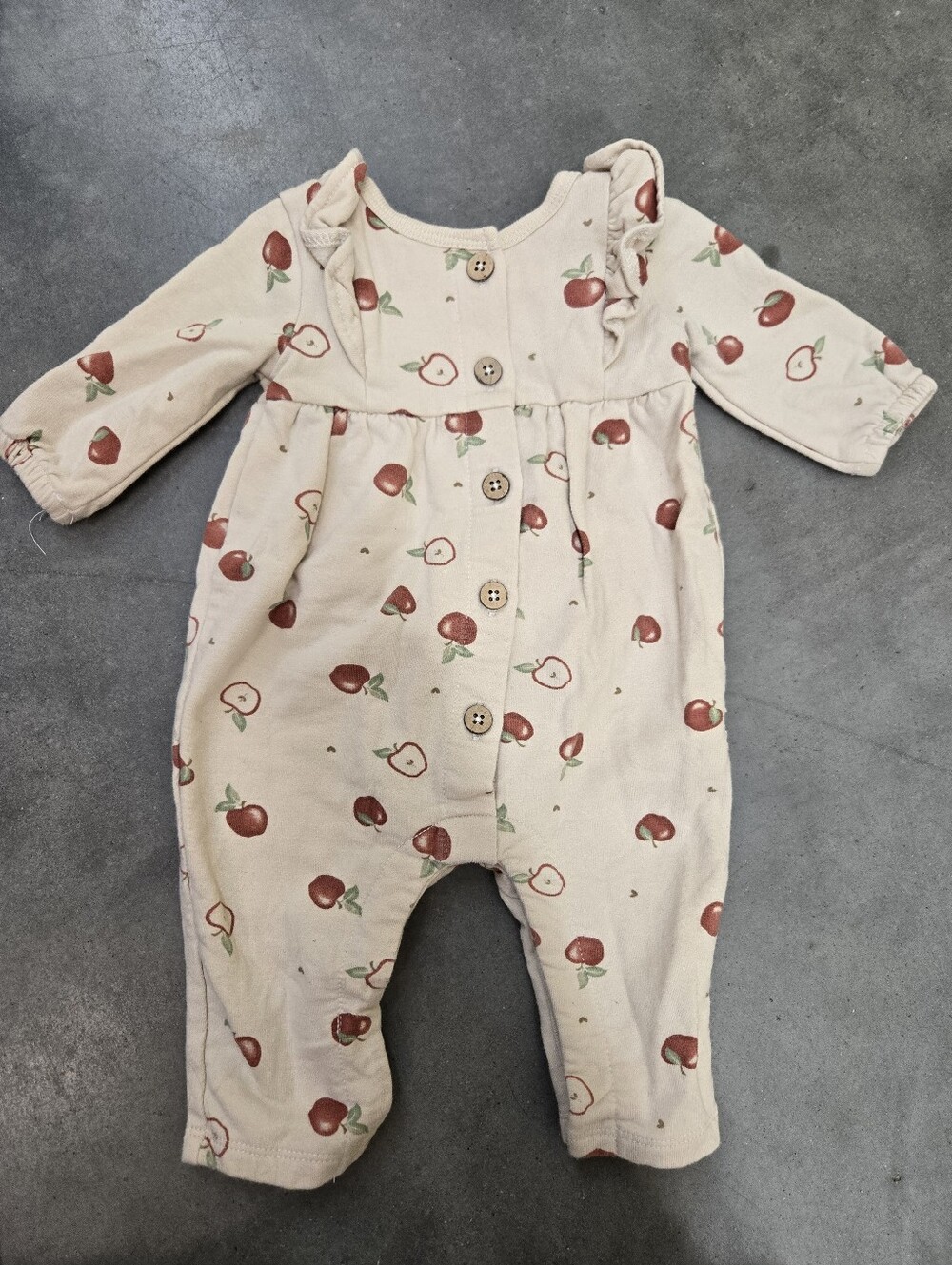 Rabbit + Bear Organic Baby Girl Apples One Piece Outfit